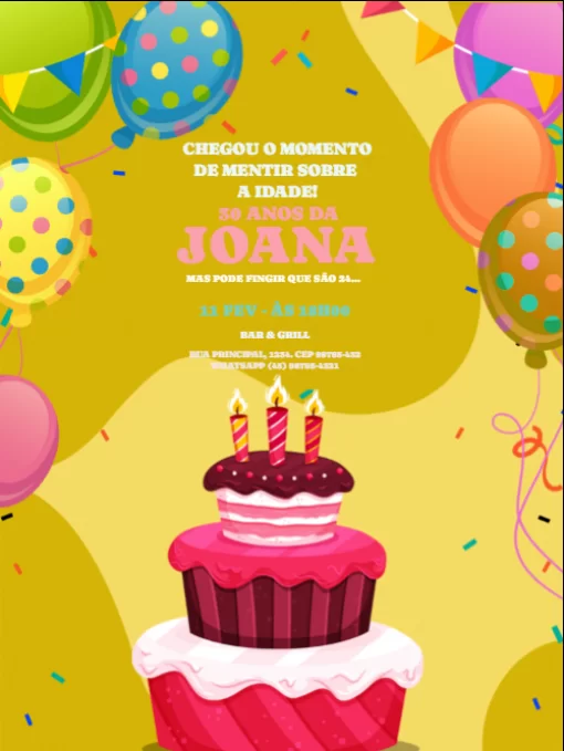 Convite De Aniversário Engraçado bolo  Convite De Aniversário Engraçado bolo