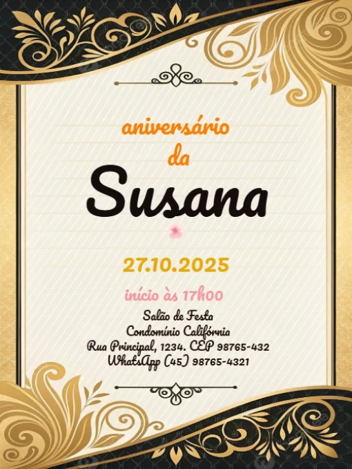 Convite De Aniversário Mulher Adulto Para Editar Convite De Aniversário Mulher Adulto Para Editar