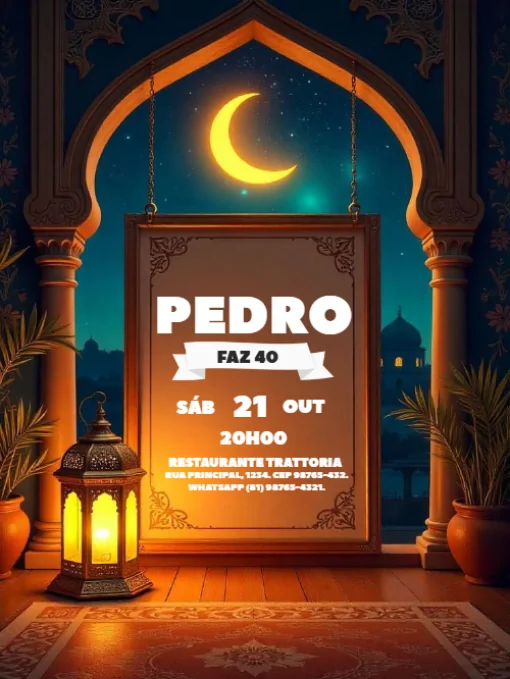 Modelo de convite - aniversário masculino lua