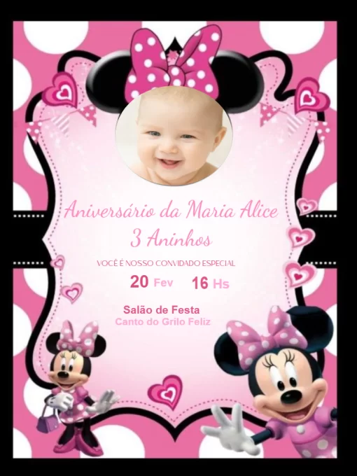 ▷ Convite de Aniversário Infantil Menina personalizado grátis