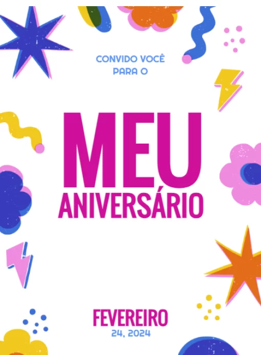 Convite De Aniversário estrelas  Convite De Aniversário estrelas