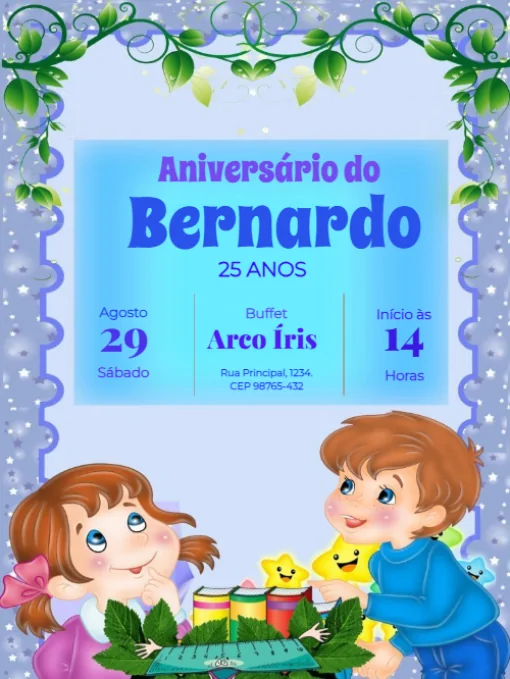 Convite De Aniversário Para Editar Convite De Aniversário Para Editar