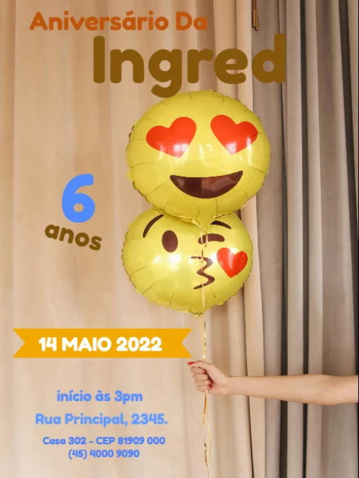 Modelo de convite - aniversário balões ecoração 