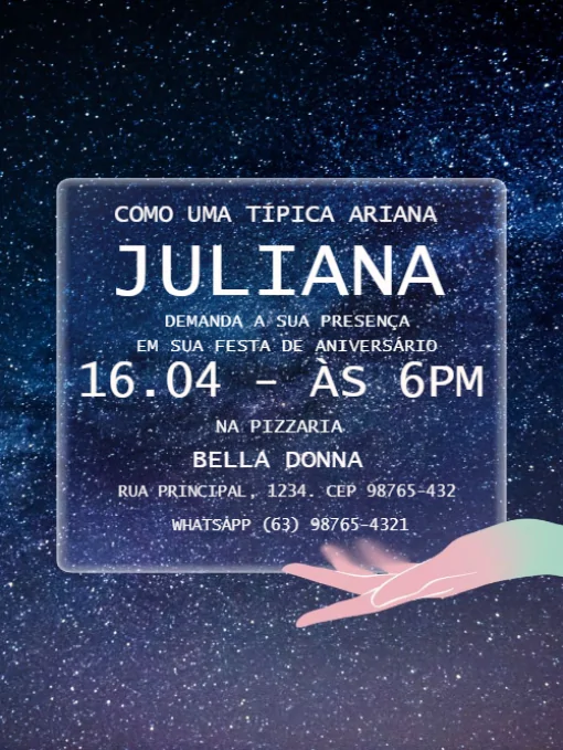 Modelo de convite - signos Áries para editar