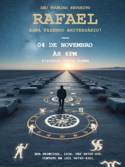 Modelo de convite - aniversário signos touro para editar