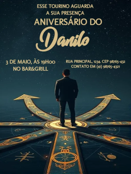 Modelo de convite - aniversário signos touro para editar