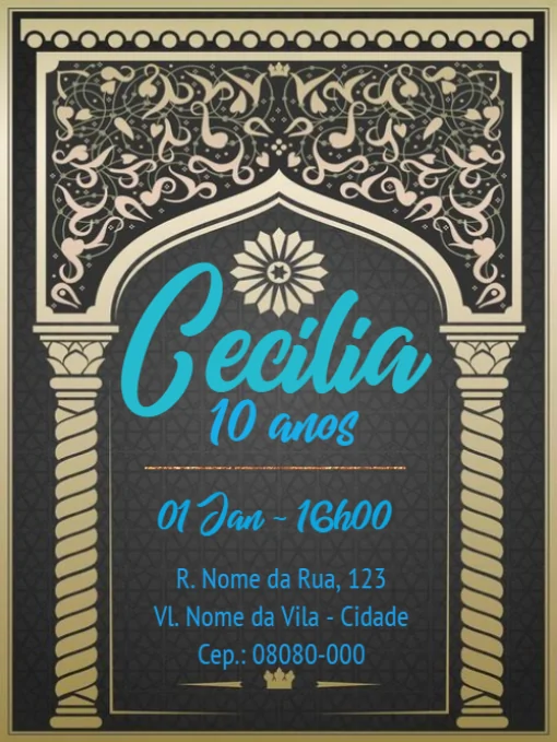 Modelo de convite - aniversário virtual para editar