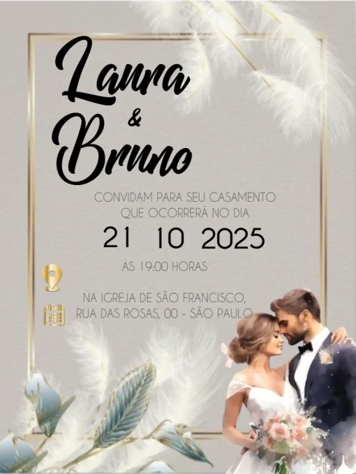 Convite Casamento confirmação de presença Para Editar Convite Casamento confirmação de presença Para Editar