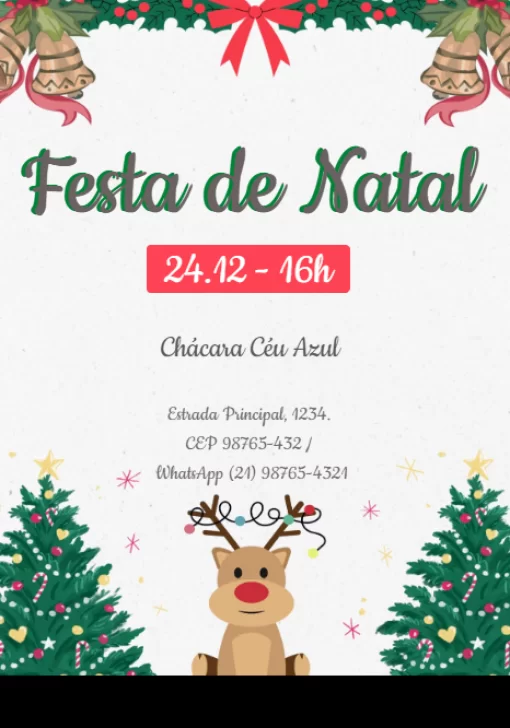 Convite De Festa De Natal Enfeites Edite Online