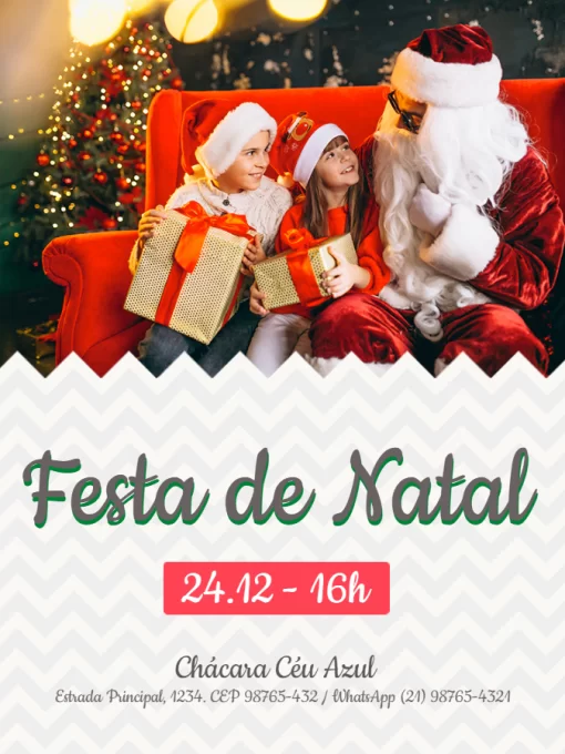 Convite De Festa De Natal ho ho ho efeites Edite Online