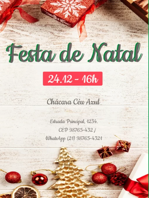 Modelo de convite - festa natal enfeites lúdico