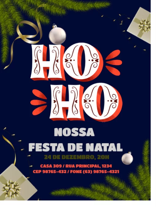 Convite De Festa De Natal ho ho ho Convite De Festa De Natal ho ho ho