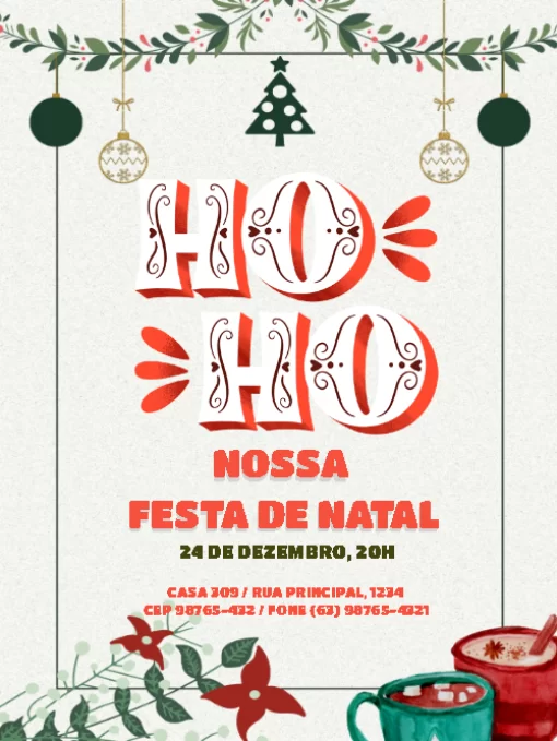 Modelo de convite - festa natal vintagenoel