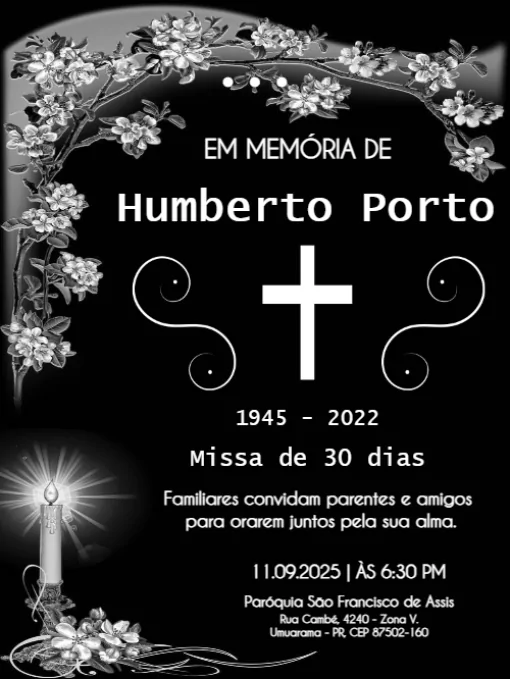 Modelo de convite - missa 30 dias falecimento para editar
