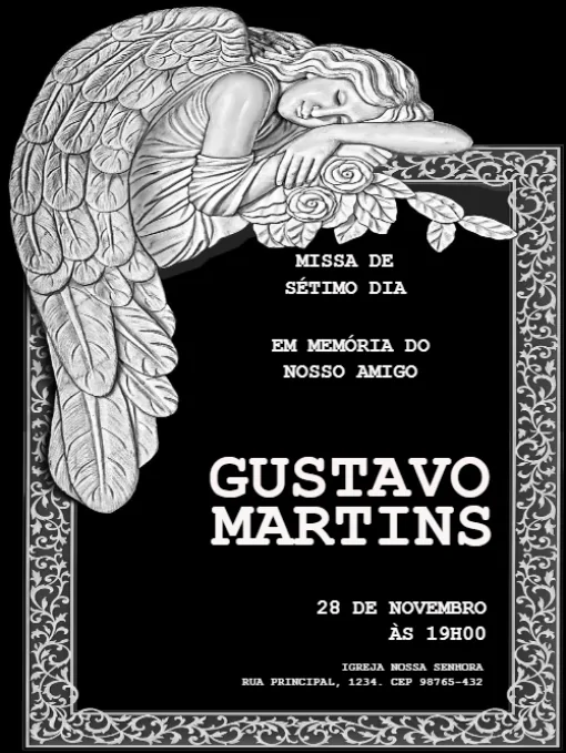 Modelo de convite - missa sétimo dia simples para editar