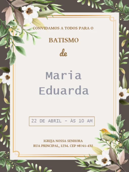 Convite Delicado Para Batizado 