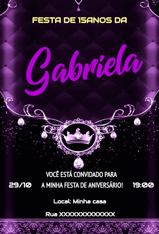 Modelo de convite - 15 anos confirmação presença