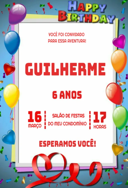 Modelo de convite - digital happy para editar