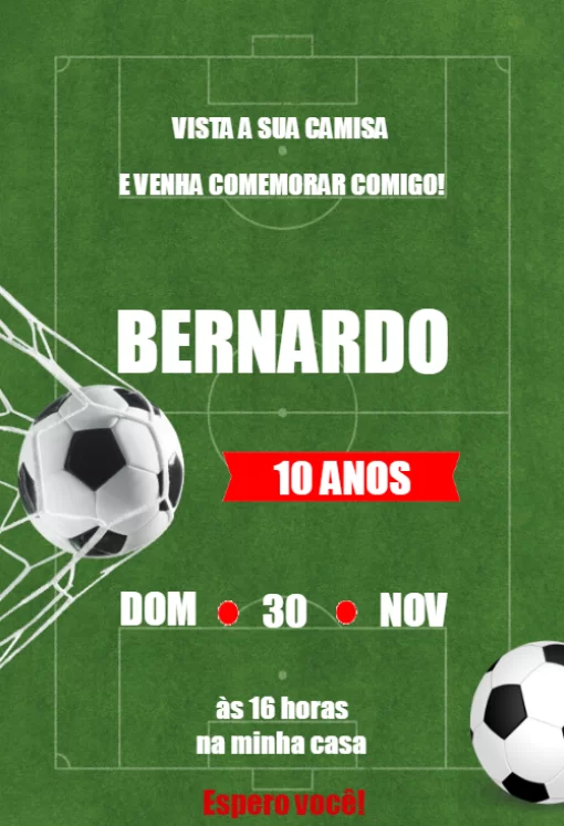 Convite digital bola na rede online