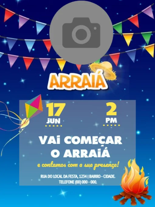 Modelo de convite - festa junina para editar