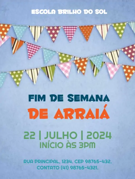 Modelo de convite - festa junina arraiá 