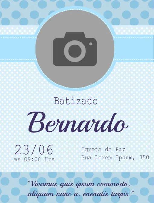 Modelo de convite - batizado com lista presentes