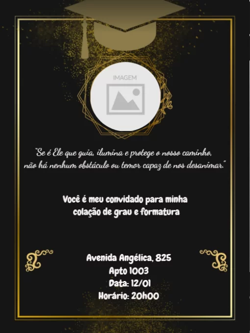 Modelo de convite - formatura estiloso 