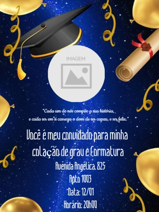Convite Formatura com confirmação de presença Para Editar Convite Formatura com confirmação de presença Para Editar