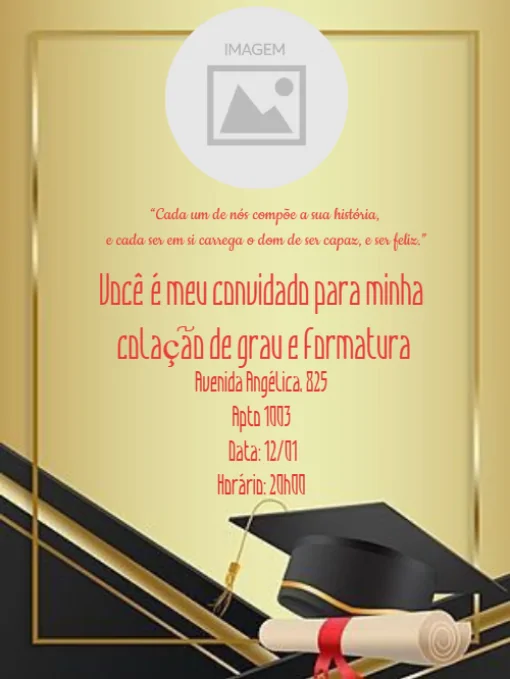 Modelo de convite - formatura colação grau para editar