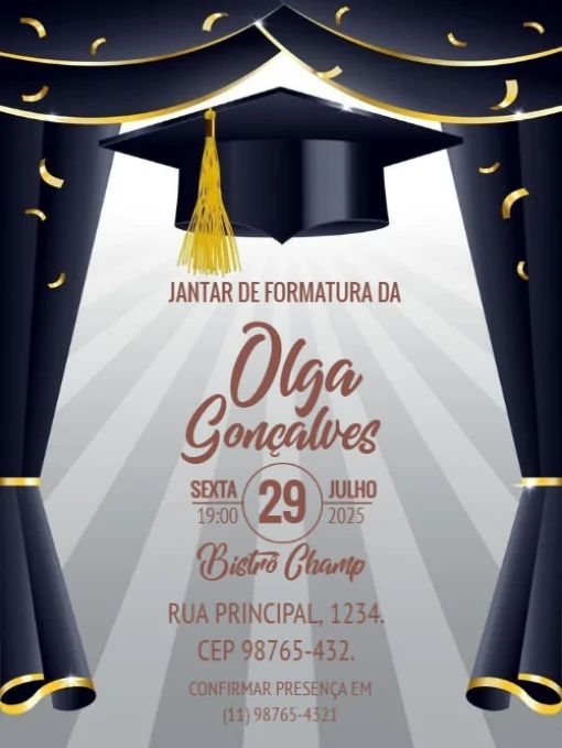 Modelo de convite - jantar formatura confirmação para editar
