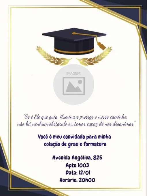 Convite Formatura estiloso Para Editar Convite Formatura estiloso Para Editar