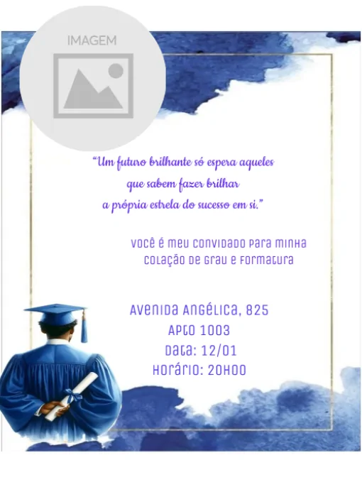 Modelo de convite - formatura com fotopara editar