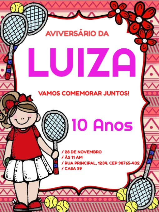 Modelo de convite - futebol feminino para editar