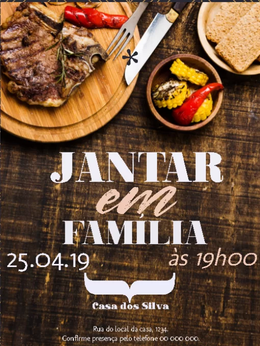 Modelo de convite - jantar em família