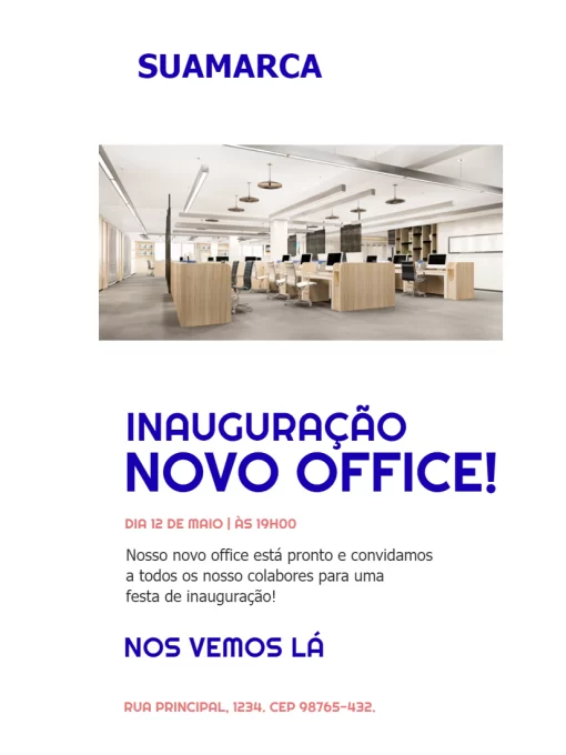 Modelo de convite - para empresa fundo branco com foto