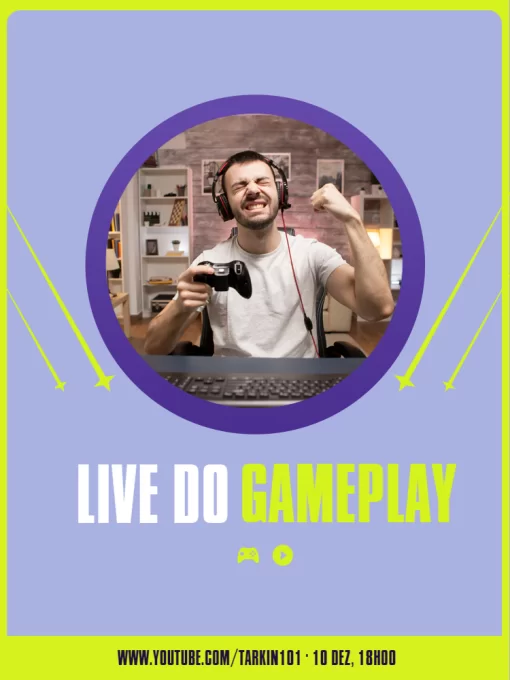 Modelo de convite - para live com foto azul