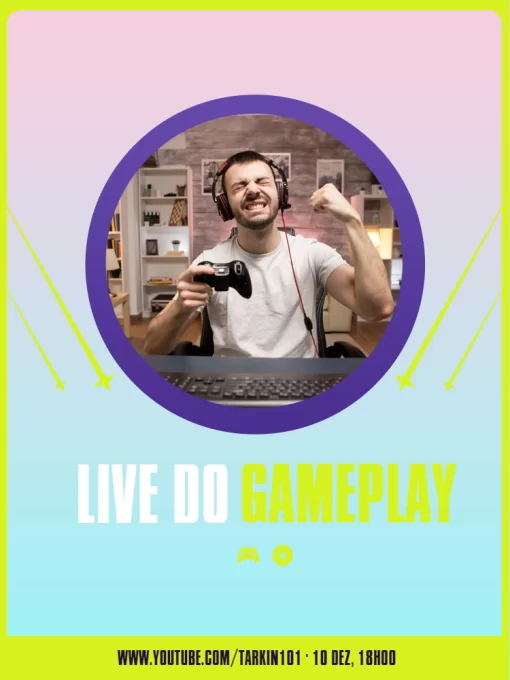 Modelo de convite - para live degrade com foto