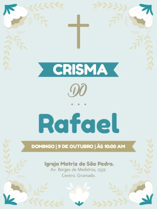 Modelo de convite - para crisma verde 