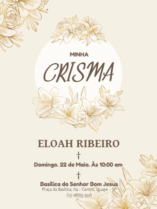 Convite Para Crisma Floral  Convite Para Crisma Floral
