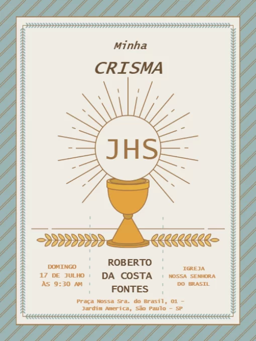 Modelo de convite - para crisma