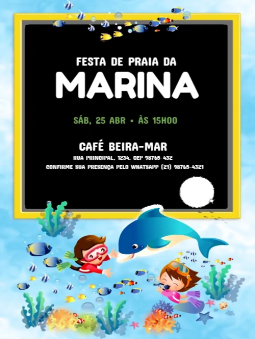 Convite Praia Tropical Para Editar Convite Praia Tropical Para Editar