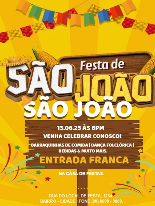 Convite São João Para Editar Convite São João Para Editar