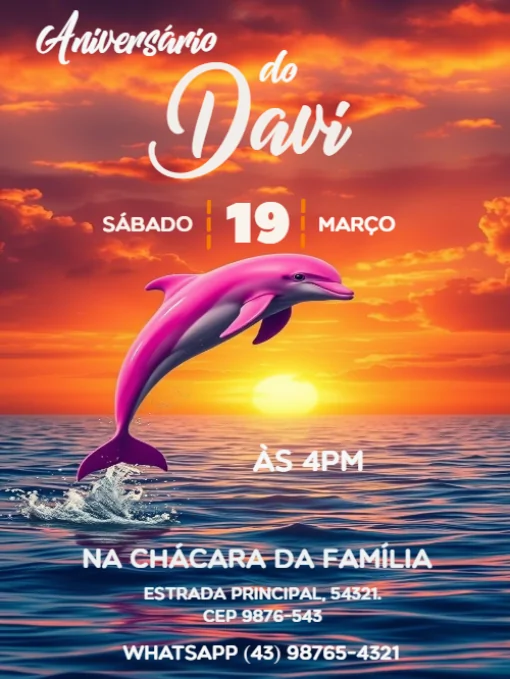 Modelo de convite - golfinhopara editar